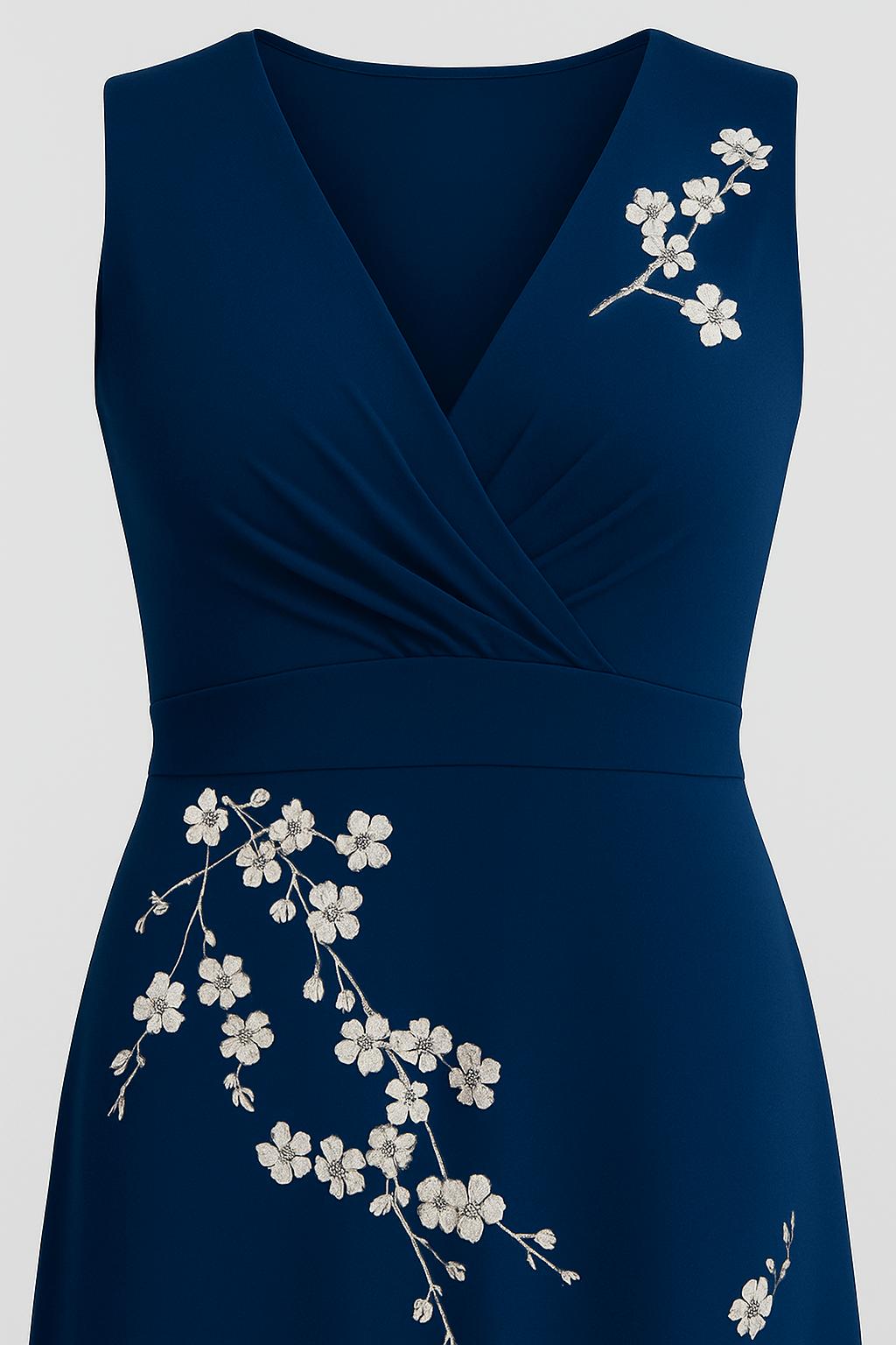 Yvonne | Floral Print Tank Top – Wrap V-Neckline – Fitted Waist