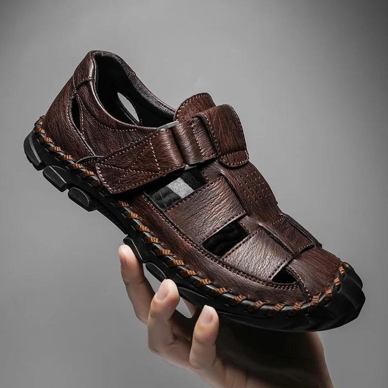 Yvonne | Leather sandals with reinforced toes