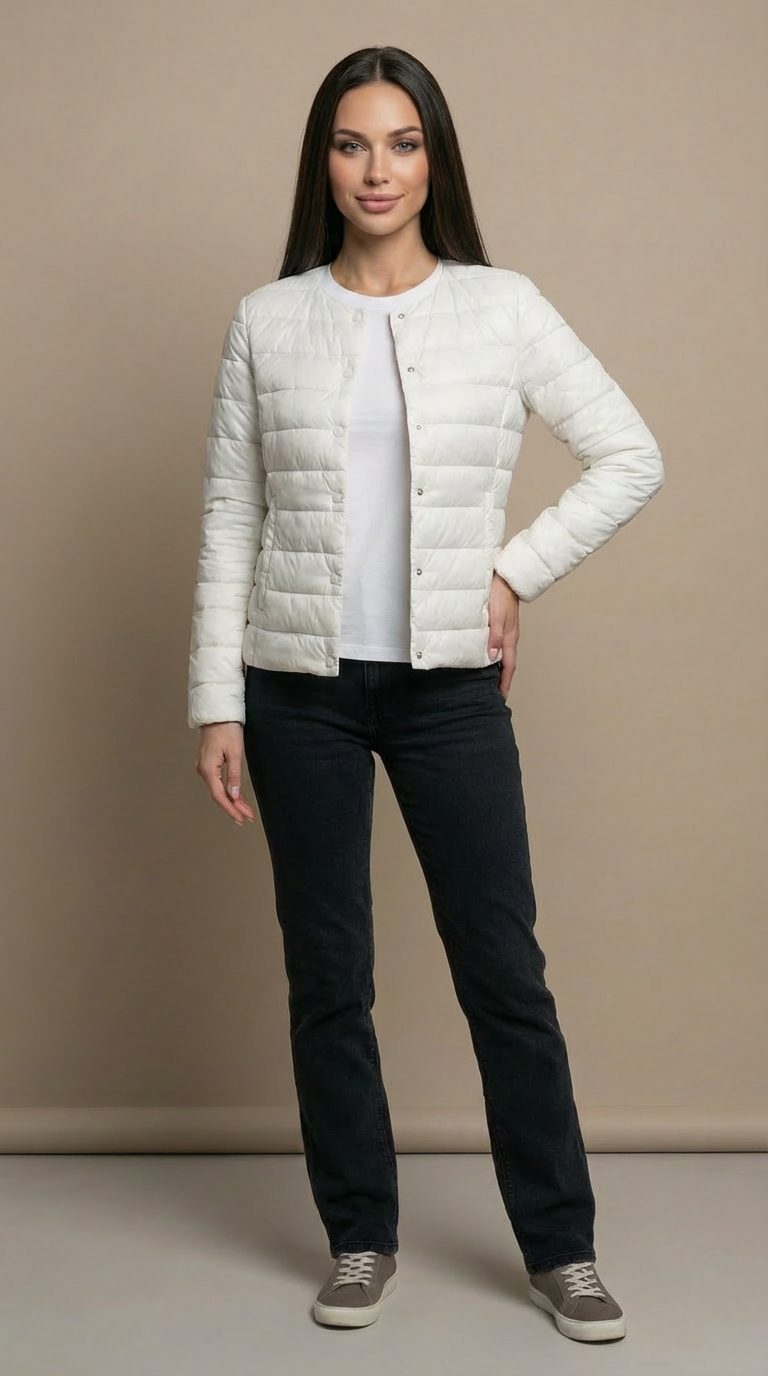 Yvonne | Lightweight Collarless Puffer Jacket