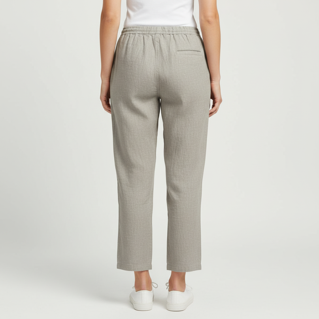Yvonne | Linen blend trousers with drawstring