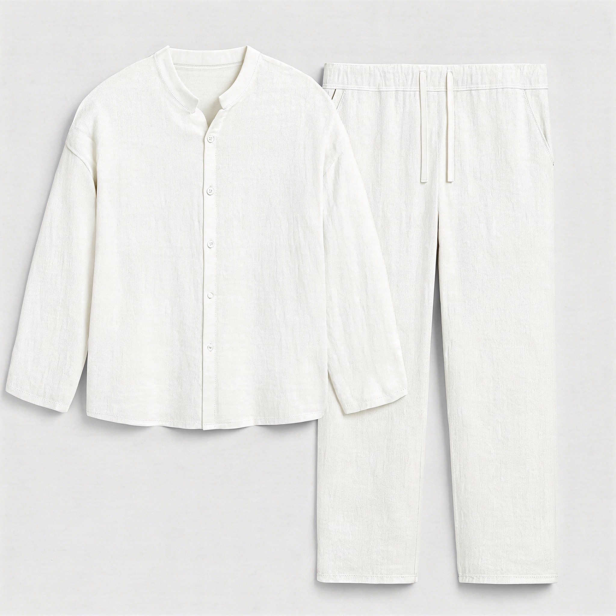 Yvonne | Loose top and fitted trousers linen two-piece set