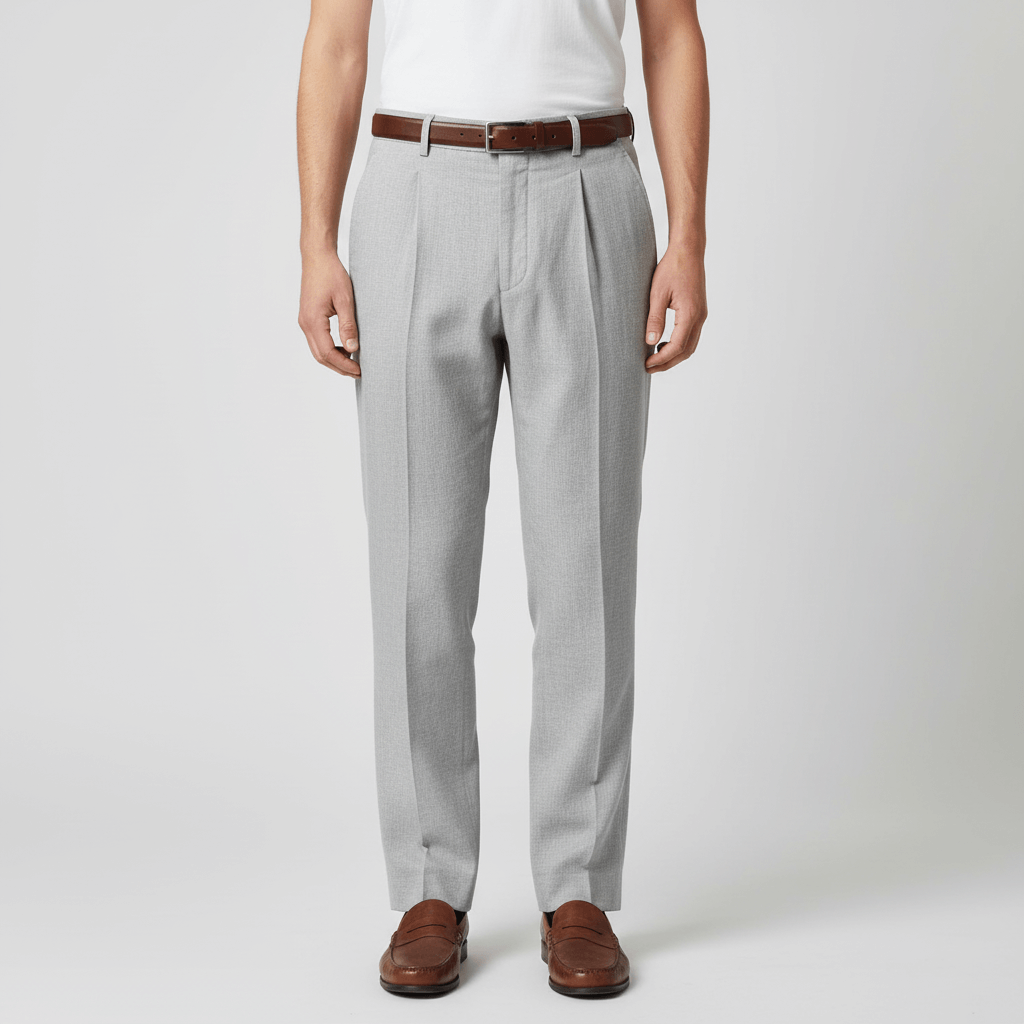 Yvonne | Pleated linen blend trousers