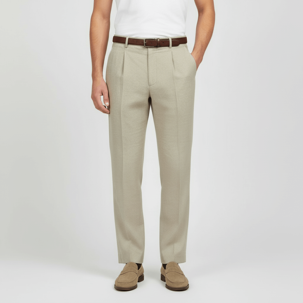 Yvonne | Pleated linen blend trousers