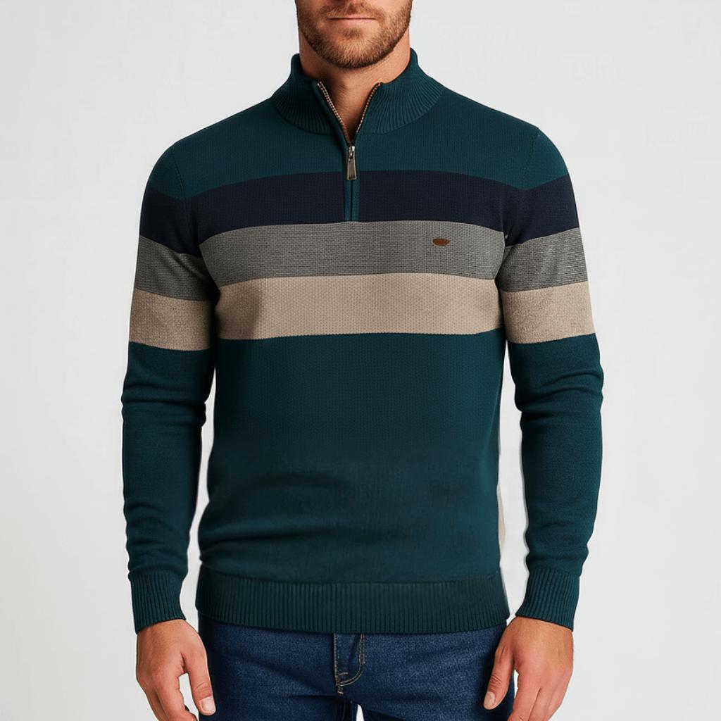 Yvonne | Smooth knit texture, soft fiber blend half-zip sweater