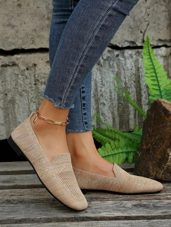 Breathable knitted ballerinas with soft sole and comfortable elegant fit