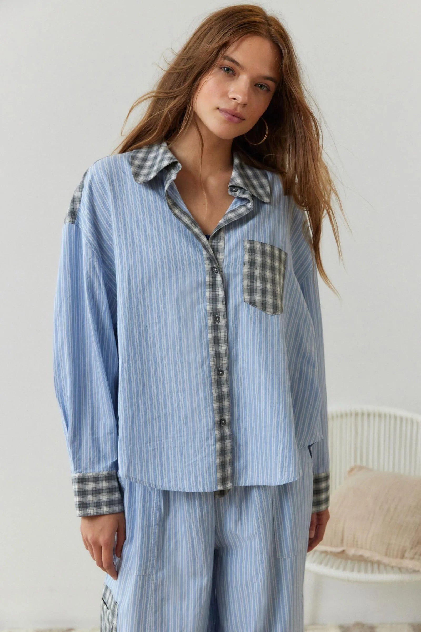 Faustina - Ensemble de pyjama deux pièces en coton doux et extensible pour femme