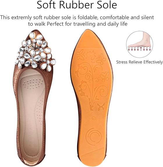 Chic ballerinas with a design adorned with sparkling rhinestones for women
