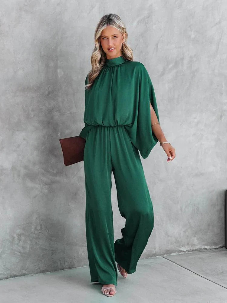 Faustine - Jumpsuit verte tendance, idéale pour un look chic et décontracté