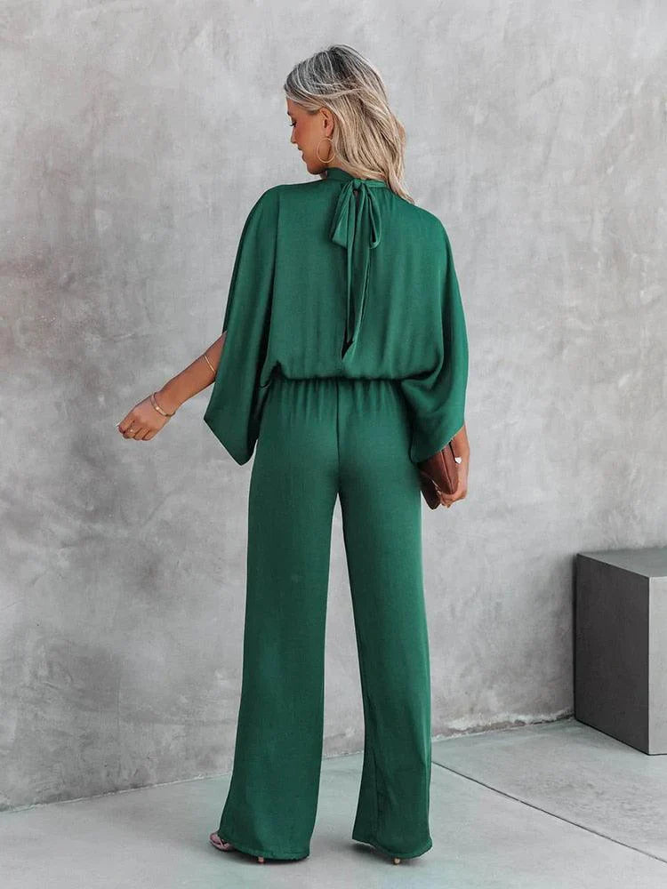 Faustine - Jumpsuit verte tendance, idéale pour un look chic et décontracté