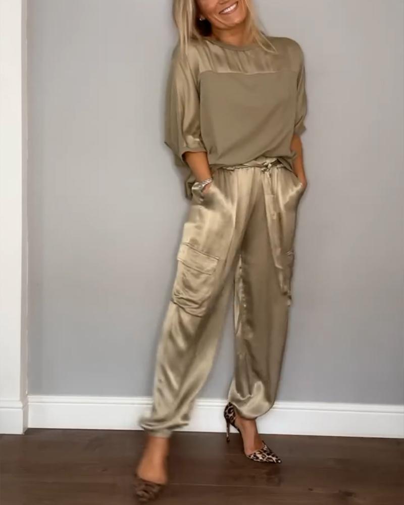 Oriane - Élégante ensemble en satin pour un look raffiné