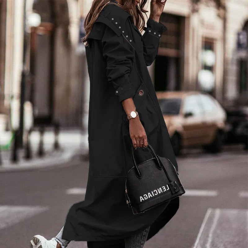 Gisèle - Trench-coat pour dames, coupe-vent et imperméable avec capuche