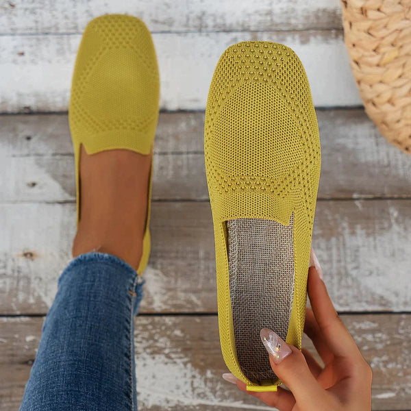 Breathable knitted ballerinas with soft sole and comfortable elegant fit