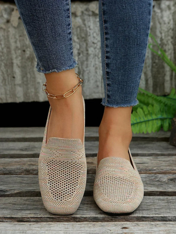 Breathable knitted ballerinas with soft sole and comfortable elegant fit