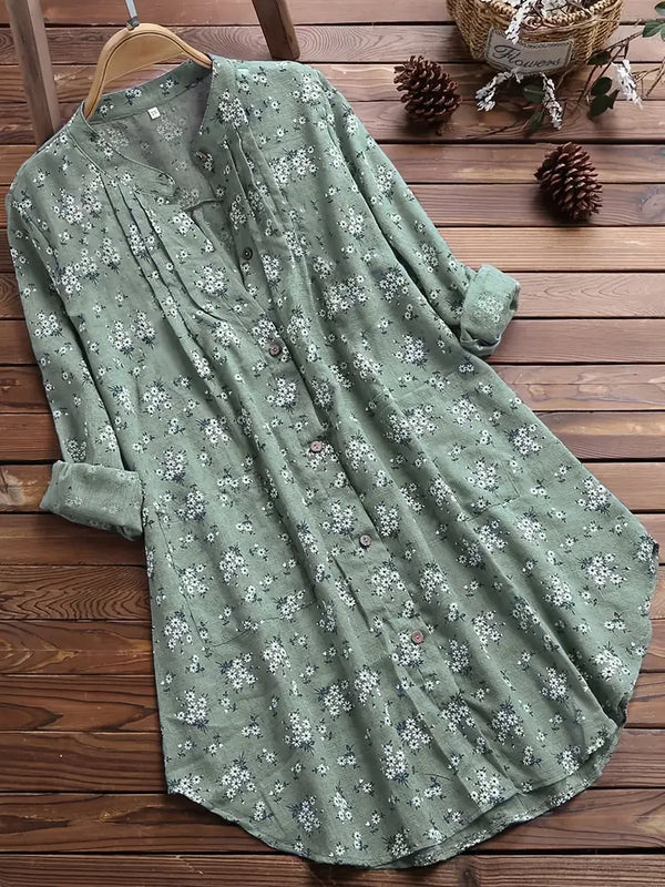 Magali - Chemise claire avec imprimé floral, parfaite pour un look printanier