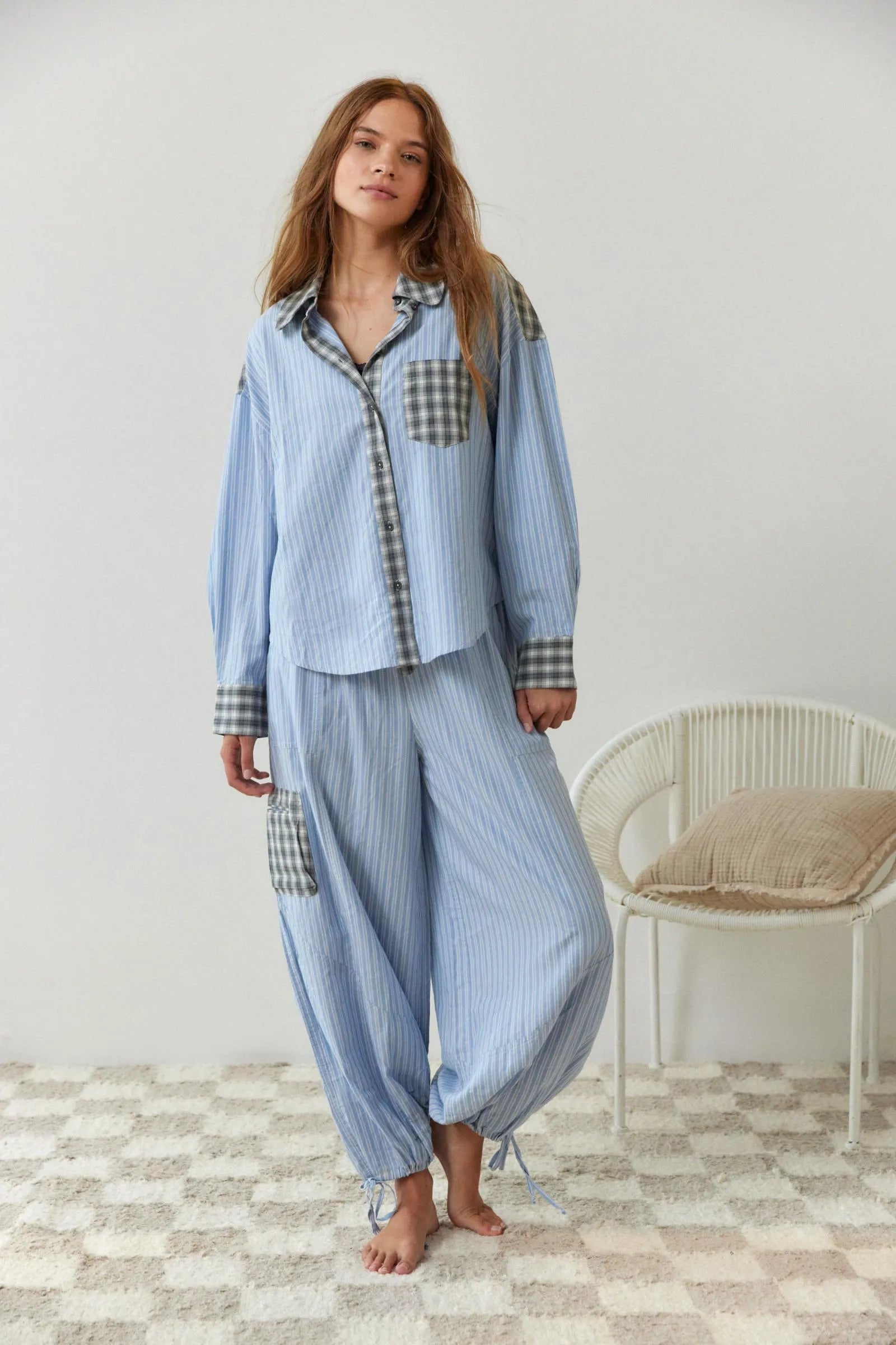 Faustina - Ensemble de pyjama deux pièces en coton doux et extensible pour femme