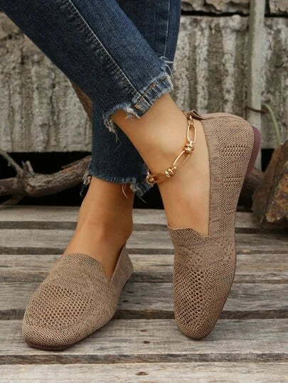 Breathable knitted ballerinas with soft sole and comfortable elegant fit