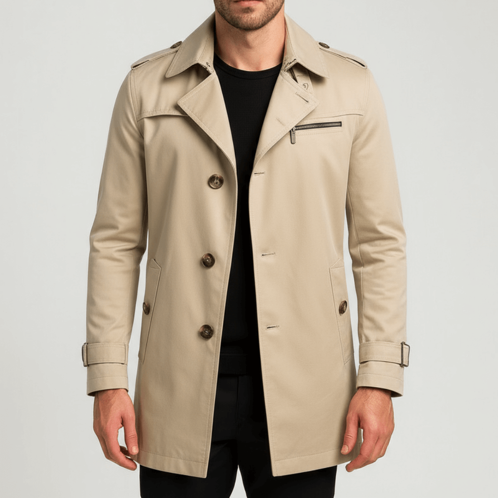 Yvonne | Cotton trench coat with high neck