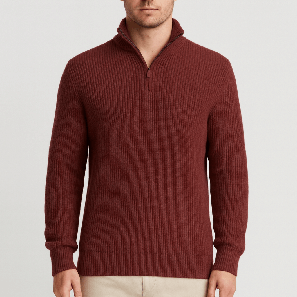 Yvonne | Cashmere sweater with half-zip zipper