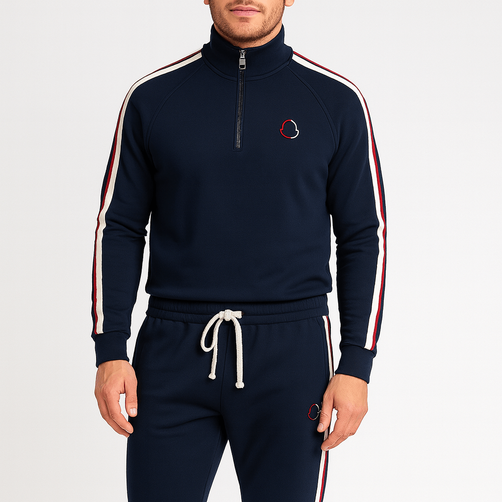 Yvonne | Cotton blend tracksuit with half-zip top