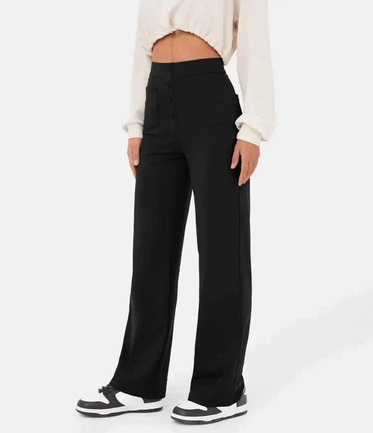 Marguerite - Pantalon décontracté taille haute élastique pour un confort élégant