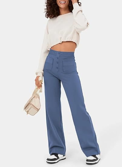 Marguerite - Pantalon décontracté taille haute élastique pour un confort élégant