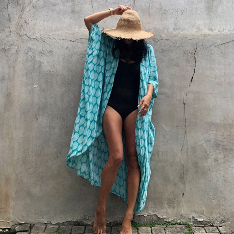 Boho long beach cover-ups with fluid and elegant design
