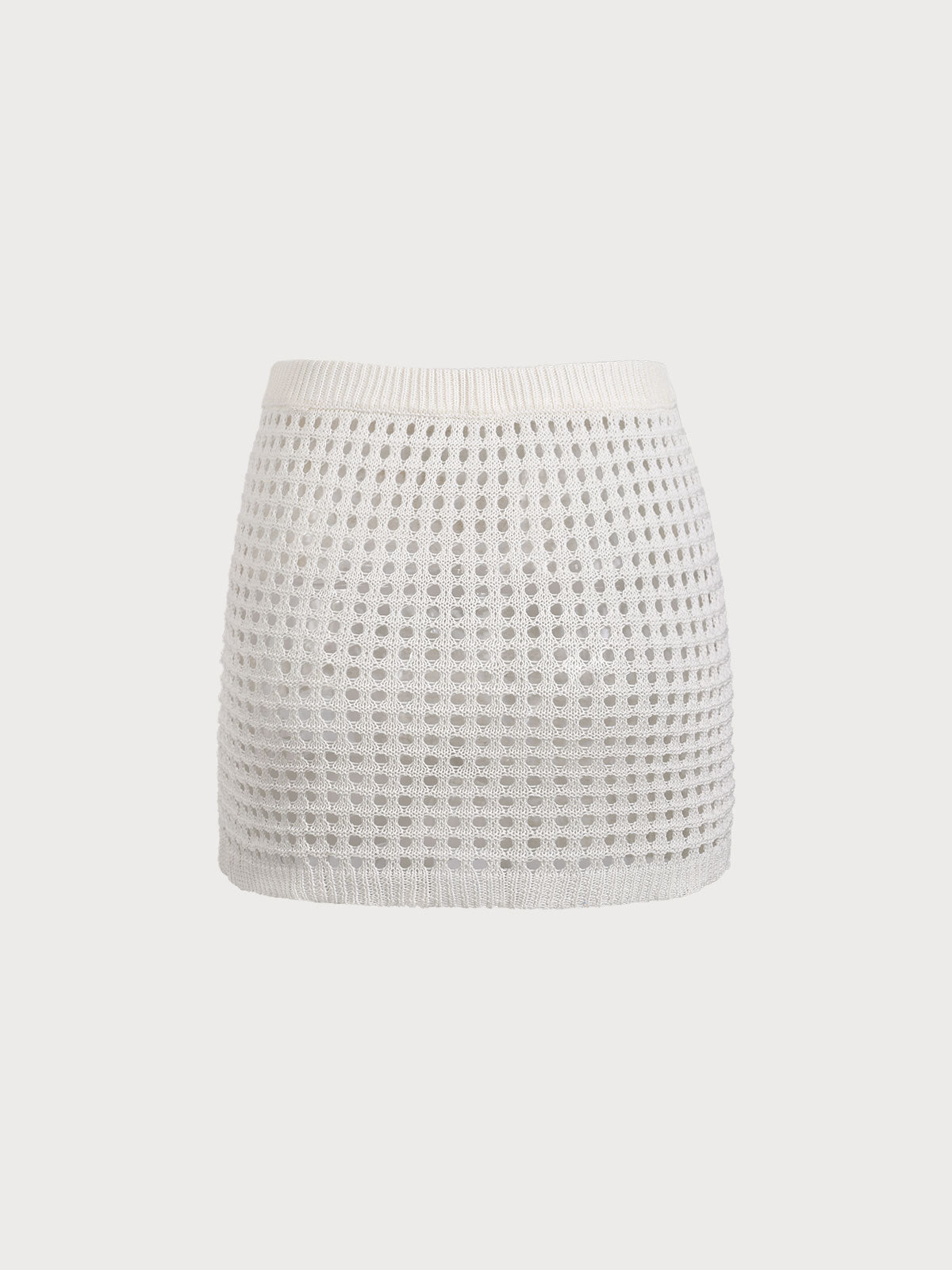 Mesh skirt with drawstring crochet beach cover-up