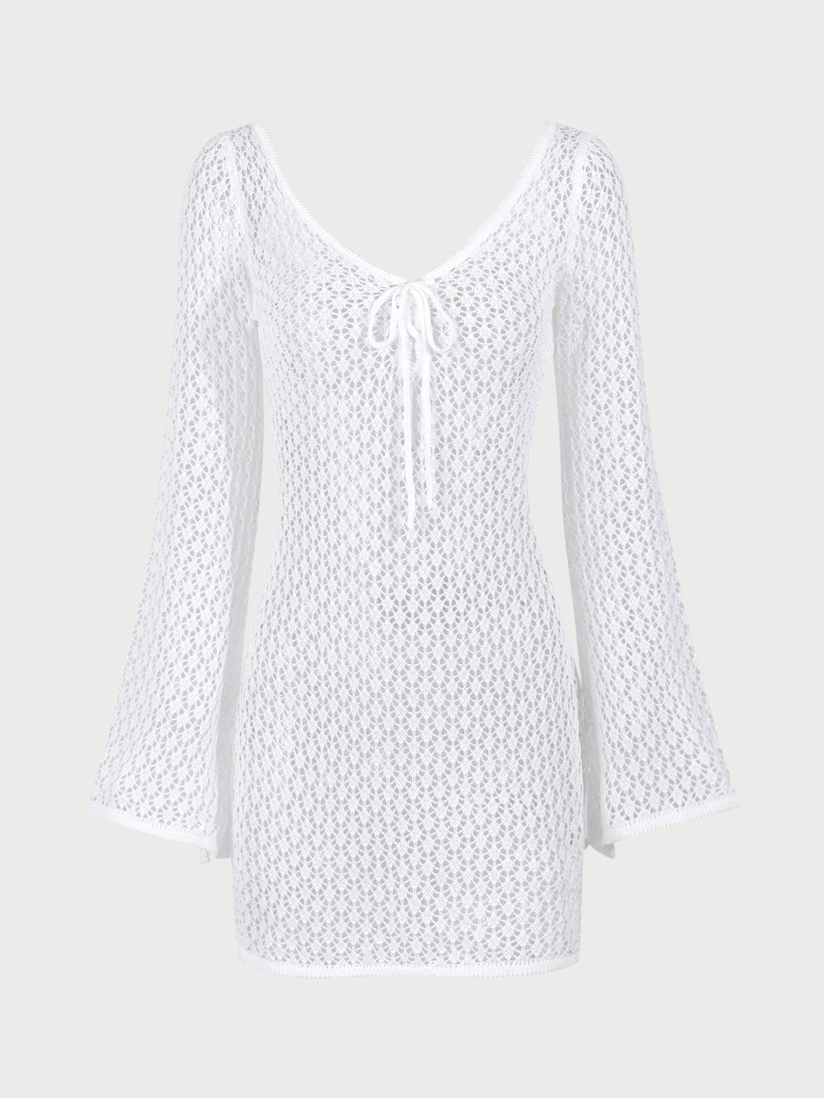 Crochet knit tunic dress Beach cover-ups for women
