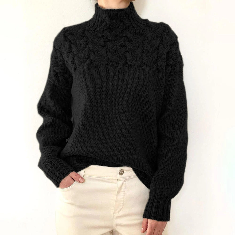 Vivienne - Pull en maille avec col roulé, parfait pour un look chaleureux et élégant